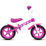 Bicicleta Aro 12 Stx Balance Infantil Equilíbrio Com Freio E Paralama - Rosa