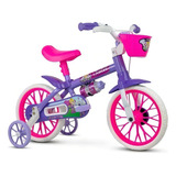 Bicicleta Aro 12 Violet Nathor - 3 Anos Com Rodinhas Cor Violeta/branco/rosa