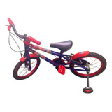 Bicicleta Aro 16 Preto/azul/vermelho Hotwheels