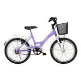 Bicicleta Aro 20 Bliss 6 7 8 9 Anos Sem Marcha C/ Cestão Cor Lilás
