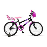 Bicicleta Aro 20 Feminina Cadeirinha Boneca E Roda Lateral