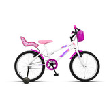 Bicicleta Aro 20 Infantil Roda Apoio + Cadeirinha De Boneca