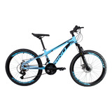 Bicicleta Aro 24 Rino Everest Freio Disco 21v Câmbio Shimano Cor Azul Bebê