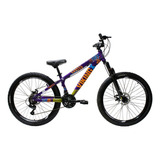 Bicicleta Aro 26 Bike Vikingx Freeride 21v Freio A Disco Cor Roxo/ Amare Tamanho Do Quadro Único