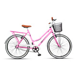 Bicicleta Aro 26 Feminina Retro Vintage Antiga Com Cestinha