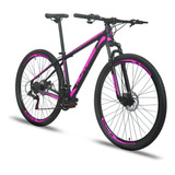 Bicicleta Aro 29 Alfameq Atx 24v Freio A Disco Hidráulico Cor Preto/rosa Tamanho Do Quadro 17
