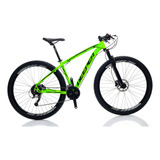 Bicicleta Aro 29 Deeper Alumínio 24v Verde 17 Freio Hidráulico Óleo Mineral Suspensão Dianteira E Cambio Dianteiro Shimano