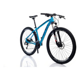 Bicicleta Aro 29 Deeper Shimano - Azul 21 - 24v Freio Hidráulico Suspensão Com Trava Cubos De Alumínio K7 Com Rolamento Blindado
