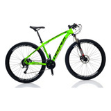 Bicicleta Aro 29 Deeper Shimano Acera Verde 17 - Com 27v Freios Hidráulico Suspensão Com Trava De Ombro Cubos De Rolamento Blindado E K7 11/36 Dentes