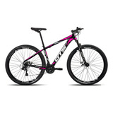 Bicicleta Aro 29 Gts Alumínio Rdx 24v Freio A Disco Cor Preto/rosa Tamanho Do Quadro 17