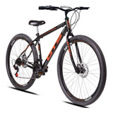 Bicicleta Aro 29 Gts Feel Iron 21 Marchas Freios A Disco Cor Preto/laranja Tamanho Do Quadro 17