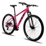 Bicicleta Aro 29 Gts Supreme Quadro Aluminio 24v Freio Disco Cor Rosa/preto Tamanho Do Quadro 19 