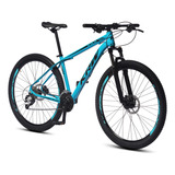 Bicicleta Aro 29 Krw Alumínio 24 Vel Freio A Disco Suspensão Dianteira X42 Cor Azul/preto Tamanho Do Quadro 19