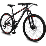 Bicicleta Aro 29 Krw Alumínio 24 Vel Freio A Disco X42 Cor Preto/vermelho Tamanho Do Quadro 19