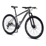 Bicicleta Aro 29 Krw S60 24 Velocidads Câmbios Shimano Freio A Disco Suspensão Dianteira Tamanho Quadro 17 Grafite E Preto