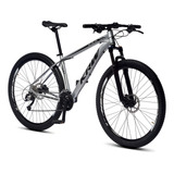 Bicicleta Aro 29 Krw S60 Mountain Bike 24 Velocidads Câmbios Shimano Freio A Disco Suspensão Dianteira Prata E Preto Tamanho Quadro 21