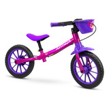 Bicicleta Balance Infantil Bike Feminina 3 Aro 12 - Nathor