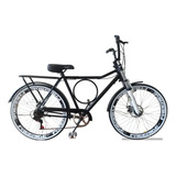 Bicicleta Barra Circular Aro 26 Com Freios A Disco E Marcha