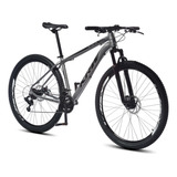 Bicicleta Bike Aro 29 Krw Mountain Bike Câmbio Shimano Tz 21 Velocidades Freio A Disco Amortecedor Suspensão Dianteira Sh21 Cor:grafite/preto Tamanho Quadro:19