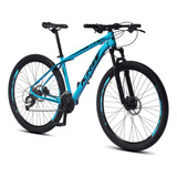 Bicicleta Bike Aro 29 Krw X51 Mountain Bike Câmbio 21 Velocidades Freio A Disco Amortecedor Suspensão Dianteira Azul E Preto Tamanho Quadro 17