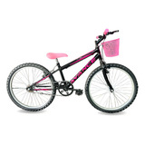 Bicicleta Bike Mtb Avance Feminina Aro 24 Freios V-brake Cor Preto/rosa Tamanho Do Quadro S