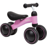 Bicicleta De Equilíbrio 4 Rodas Buba Infantil Sem Pedal Cor Rosa