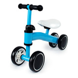 Bicicleta De Equilíbrio Infantil 4 Rodas Mega Compras Cor Azul