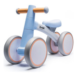 Bicicleta De Equilíbrio Infantil S/ Pedal Azul 4 Rodas Yuupi