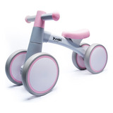 Bicicleta De Equilíbrio Infantil S/ Pedal Rosa 4 Rodas Yuupi