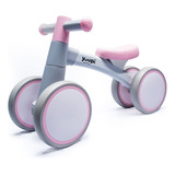Bicicleta De Equilíbrio Infantil S/ Pedal Rosa 4 Rodas Yuupi