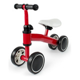 Bicicleta De Equilíbrio Sem Pedal 4 Rodas Mega Compras Cor Vermelho