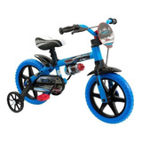 Bicicleta De Passeio Infantil Nathor Azul Aro 12 Veloz Freio Tambor E Com Rodas De Treinamento