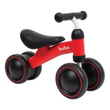 Bicicleta Equilíbrio 4 Rodas Buba Infantil S/ Pedal Vermelho