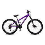 Bicicleta Freeride Krw Aro 26 Freio A Disco 24 Velocidades Cor Roxo/branco