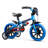 Bicicleta Infantil Aro 12 Menina Ou Menino Com Rodinhas Cor Azul