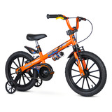 Bicicleta Infantil Aro 16 Aluminio - Extreme Laranja Aço Carbono - Nathor