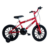 Bicicleta Infantil Aro 16 Bmx Masculina Monark Cor Vermelho Com Preto