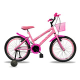 Bicicleta Infantil Aro 20 Feminina Bella Aro Aero Cesta Roda Cor Rosa