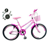 Bicicleta Infantil Aro 20 Feminina + Rodinha - Wolf Bike
