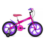 Bicicleta Infantil Bloom Aro 16 Monotubo Roda Treinamento Cor Rosa Tamanho Do Quadro S