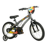 Bicicleta Infantil Infantil Athor Baby Boy 2023 Aro 16 Freios V-brakes Cor Cinza Com Rodas De Treinamento