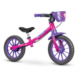 Bicicleta Infantil Sem Pedal Equilíbrio Balance Rosa Nathor