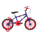 Bicicleta Infantil Ultra Bikes Bike Ultra Kids Aro 16 1v Freios V-brake Cor Azul/vermelho Com Rodas De Treinamento