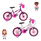 Bicicleta Infantil Ultra Bikes Kids Aro 16 Rosa E Lilás 