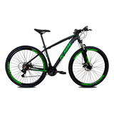 Bicicleta Ksw 29 Xlt Xlt Cambios Shimano 24v Cubo K7 + Trav Cor Preto/verde Tamanho Do Quadro 19