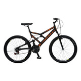 Bicicleta Masculina E Feminina Aro 26 Dupla Suspensão Colli Cor Preto C/ Laranja Neon Tamanho Do Quadro 19