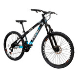 Bicicleta Mountain Bike Vikingx Freeride Tuff 30 R26 Tamanho Do Uadro 13 - Preto/azul