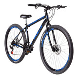 Bicicleta Mountain Bike Woltz Steel 21 Marchas Aro 29 Tamanho Do Quadro 17 - Preto/azul