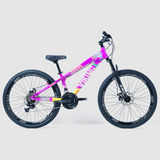 Bicicleta Mtb Aro 26 Viking X Tuff 25 V1 Dirt Freeride 2023 Cor Roxo/amarelo