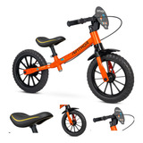 Bicicleta Nathor Balance Bike Rocket Astro Laranja Azul Rosa